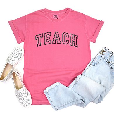 Simply Sage Market Embroidered Teach Garment Dyed Tee
