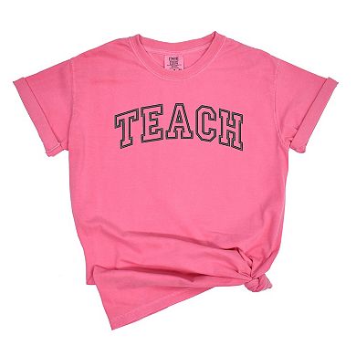Simply Sage Market Embroidered Teach Garment Dyed Tee