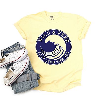 Simply Sage Market Wild And Free Circle Garment Dyed Tee