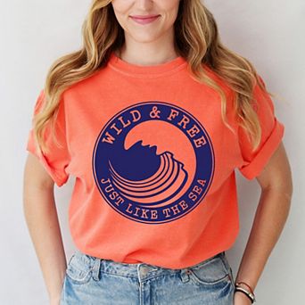 Simply Sage Market Wild And Free Circle Garment Dyed Tee