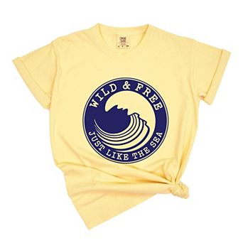Simply Sage Market Wild And Free Circle Garment Dyed Tee