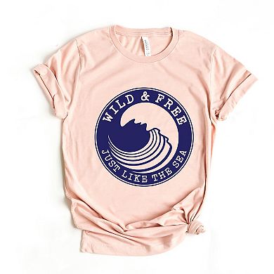 Wild And Free Circle - Women's Short Sleeve Graphic T-Shirt