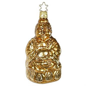 Inge Glas Golden Enlightened Buddha German Glass Christmas Ornament