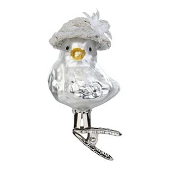 Inge Glas Bird Bride Clip on German Glass Ornament