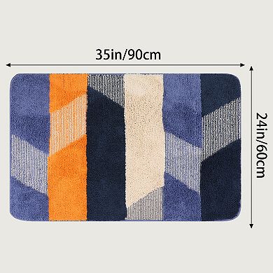 1Pcs Soft Bath Mat, Non Slip Absorbent Rug, Rubber Backing Quick Dry Rugs for Shower Floor 24" x 35"