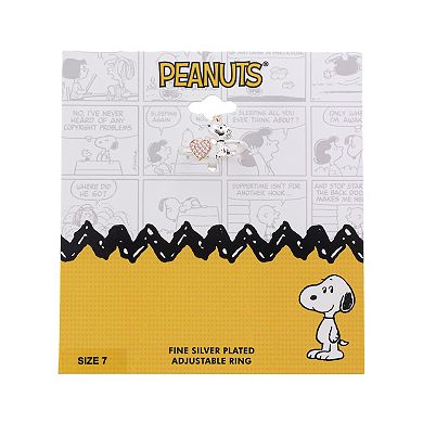 Peanuts Snoopy & Cubic Zirconia Heart Ring