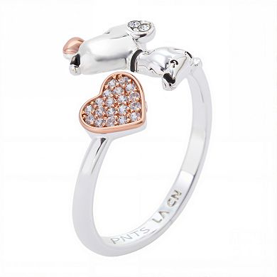Peanuts Snoopy & Cubic Zirconia Heart Ring