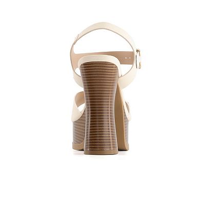 Andrea Women's Heeled Platform Ankle Strap Sandals 64761