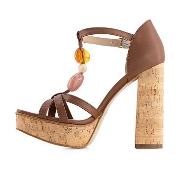 Andrea Women's High Heel Sandals With Ornamental Stones 65082