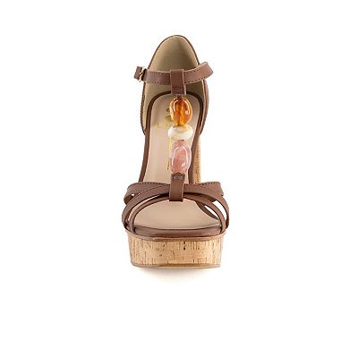 Andrea Women's High Heel Sandals With Ornamental Stones 65082