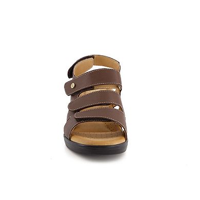 Andrea Women's Premium Comfort Wedge Fisherman Leather Sandals 65432