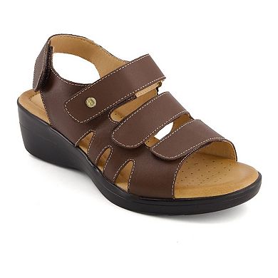Andrea Women's Premium Comfort Wedge Fisherman Leather Sandals 65432