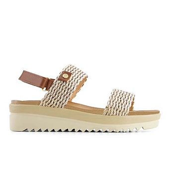 Andrea Women's Flat Sandals With Hook and Loop Sling and serrated sole 65549