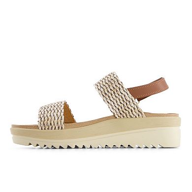 Andrea Women's Flat Sandals With Hook and Loop Sling and serrated sole 65549