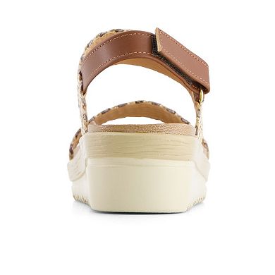Andrea Women's Flat Sandals With Hook and Loop Sling and serrated sole 65549