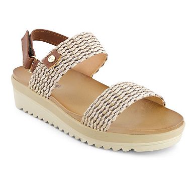 Andrea Women's Flat Sandals With Hook and Loop Sling and serrated sole 65549