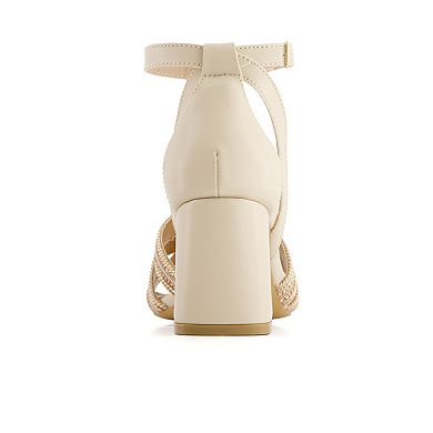 Andrea Women's Medium Heel Ankle Strap Sandals 65167