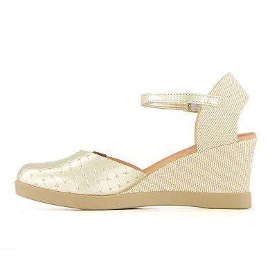 Andrea Women's Wedge Ankle Strap Summer Shoes 65261