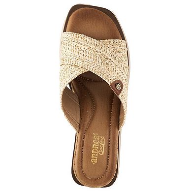 Andrea Women's Criss Cross Platform Wedge Sandals 65506