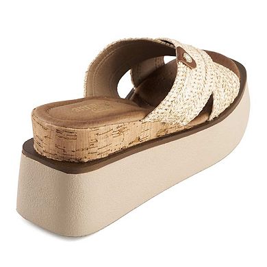 Andrea Women's Criss Cross Platform Wedge Sandals 65506
