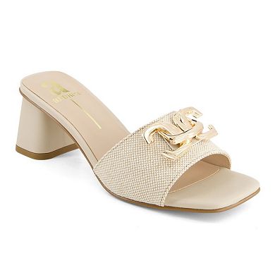 Andrea Women's Slip on Heeled Sandals 65034