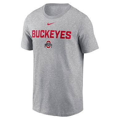 Men's Nike Heather Gray Ohio State Buckeyes Campus 2-Hit T-Shirt