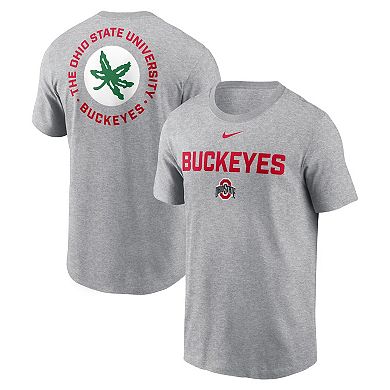 Men's Nike Heather Gray Ohio State Buckeyes Campus 2-Hit T-Shirt