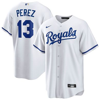 Men's Nike Salvador Perez White Kansas City Royals Home Replica Player Jersey