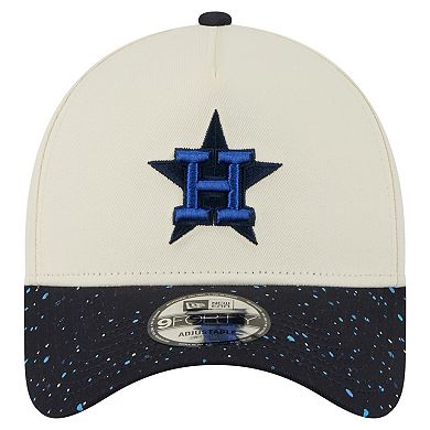 Men's New Era Cream Houston Astros Speckle A-Frame 9FORTY Adjustable Hat