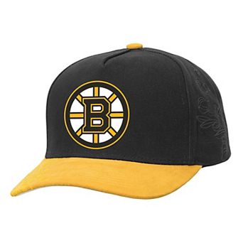 Men's Mitchell & Ness Black/Gold Boston Bruins May Flowers Pro Crown Adjustable Hat