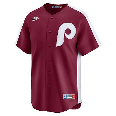 Men's Nike Maroon Philadelphia Phillies Throwback Cooperstown Collection Limited Jersey