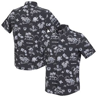 Men's Reyn Spooner Black Oakland Raiders Gridiron Classics Throwback Kekai Performance Button-Down Shirt