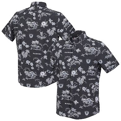 Men's Reyn Spooner Black Oakland Raiders Gridiron Classics Throwback Kekai Performance Button-Down Shirt