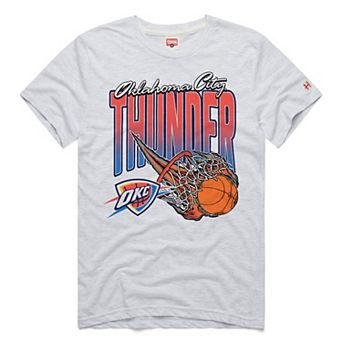 Unisex Homage Ash Oklahoma City Thunder On Fire Tri-Blend T-Shirt