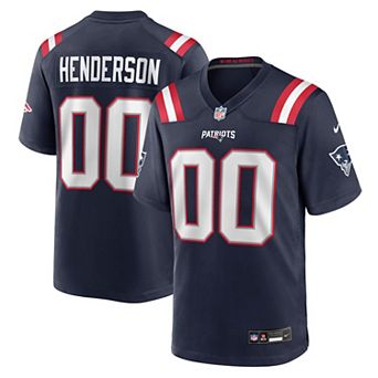 Men's Nike TreVeyon Henderson Navy New England Patriots 2025 NFL Draft Game Jersey