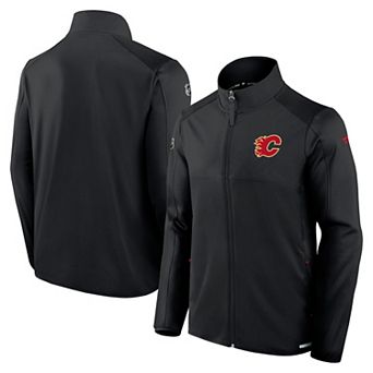 Men's Fanatics Black Calgary Flames Authentic Pro Rink Fleece Full-Zip Jacket