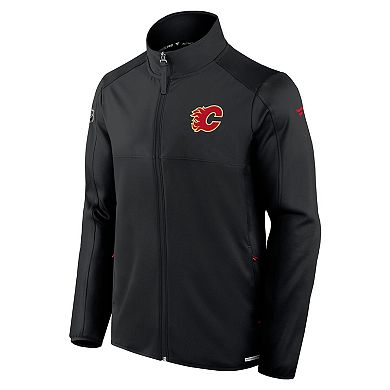 Men's Fanatics Black Calgary Flames Authentic Pro Rink Fleece Full-Zip Jacket