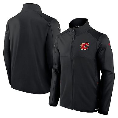 Men's Fanatics Black Calgary Flames Authentic Pro Rink Fleece Full-Zip Jacket