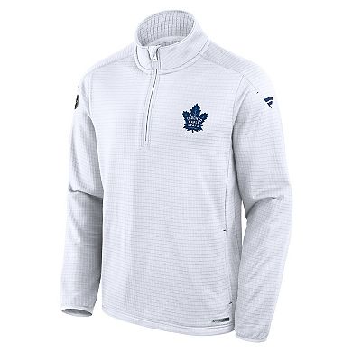 Men's Fanatics White Toronto Maple Leafs Authentic Pro Rink Quarter-Zip Top