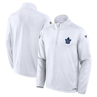Men's Fanatics White Toronto Maple Leafs Authentic Pro Rink Quarter-Zip Top