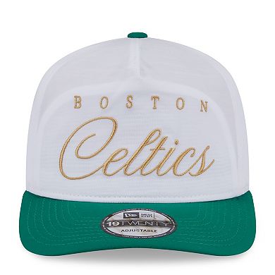 Men's New Era White/Kelly Green Boston Celtics 2025 NBA Draft On-Stage Nylon 19TWENTY Adjustable Hat