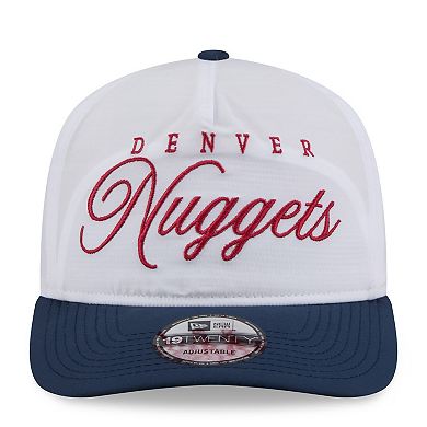 Men's New Era White/Navy Denver Nuggets 2025 NBA Draft On-Stage Nylon 19TWENTY Adjustable Hat