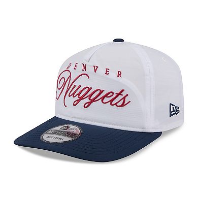 Men's New Era White/Navy Denver Nuggets 2025 NBA Draft On-Stage Nylon 19TWENTY Adjustable Hat