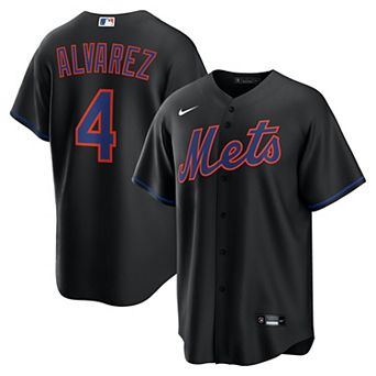 Men's Nike Francisco Alvarez Black New York Mets Alternate Replica Jersey
