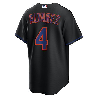 Men's Nike Francisco Alvarez Black New York Mets Alternate Replica Jersey