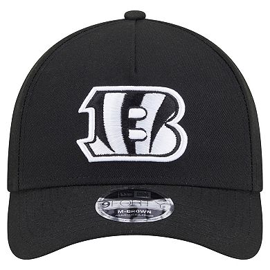 Men's New Era Black Cincinnati Bengals Team Collection 9FORTY M-Crown A-Frame Adjustable Hat