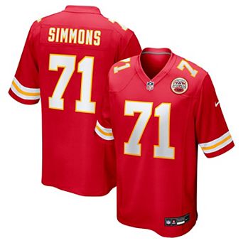 Men's Nike Josh Simmons Red Kansas City Chiefs 2025 NFL Draft First Round Pick Game Jersey