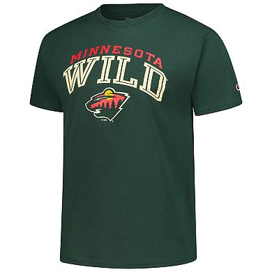 Men's Champion Green Minnesota Wild Primary Logo T-Shirt