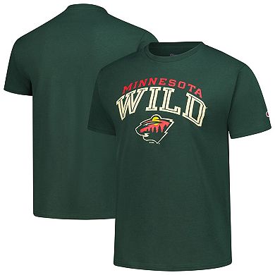Men's Champion Green Minnesota Wild Primary Logo T-Shirt