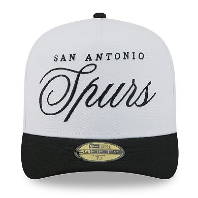 Men's New Era White/Black San Antonio Spurs 2025 NBA Draft A-Frame 59FIFTY Fitted Hat
